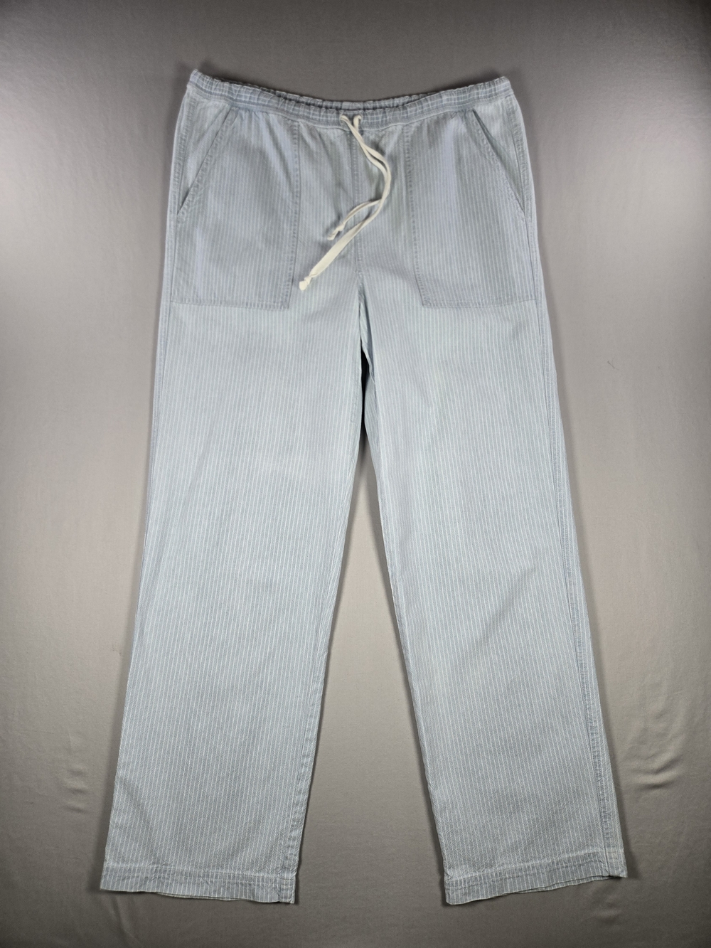 Vintage Lauren Ralph Lauren Striped Wide Leg Drawstring Cotton Pants Blue White